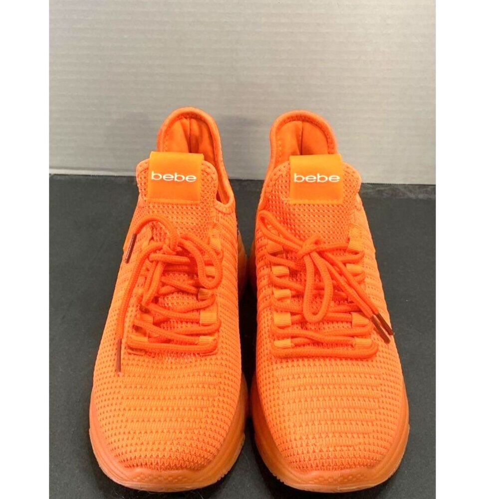 Bebe Women's Analia Orange Athletic Sneakers Shoes US 8